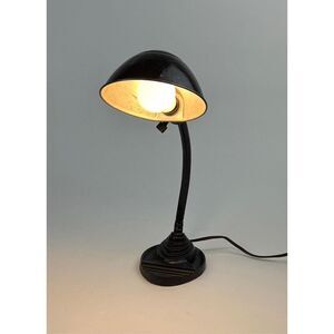 Antique Eagle Lamp Co. Gooseneck Cast Iron Desk Lamp Art Deco Black 20.5in H